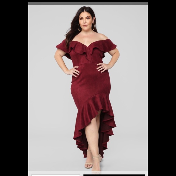 Fashion Nova La Flamenca Dress Wine 